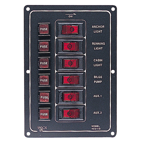SeaDog Aluminum Switch Panel Vertical  6 Switch