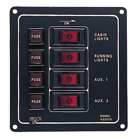 SeaDog Aluminum Switch Panel  Vertical  4 Switch