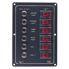 SeaDog Aluminum Circuit Breaker Panel  6 Circuit