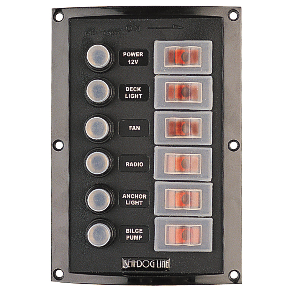 SeaDog Splash Guard Circuit Breaker Panel  6 Circuit