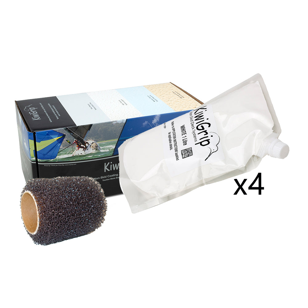 KiwiGrip 4  1 Liter Pouches  White w4 Roller