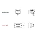 RIGID Industries SRM Series Pro Diffused Flush Mount  Black