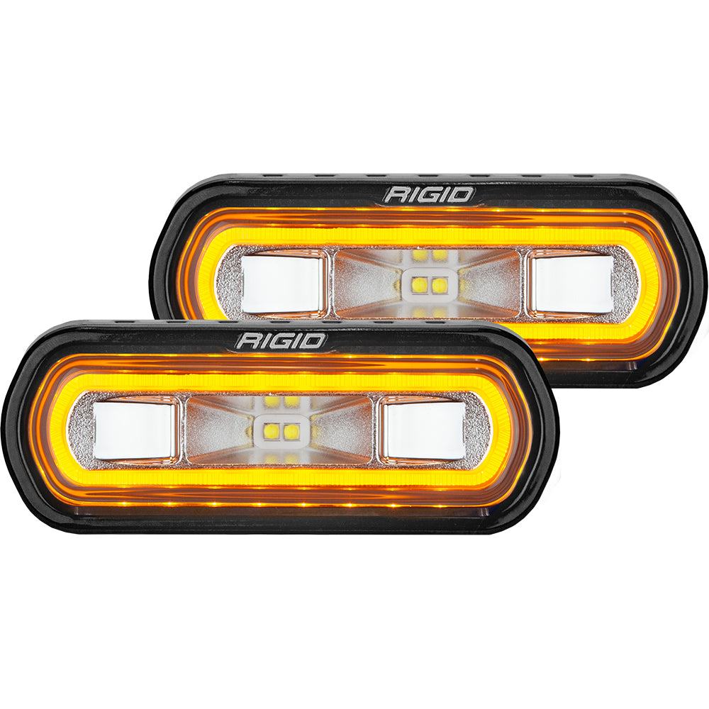 RIGID Industries SRL Series Surface Mount Spreader Light  Black Housing  Amber Halo