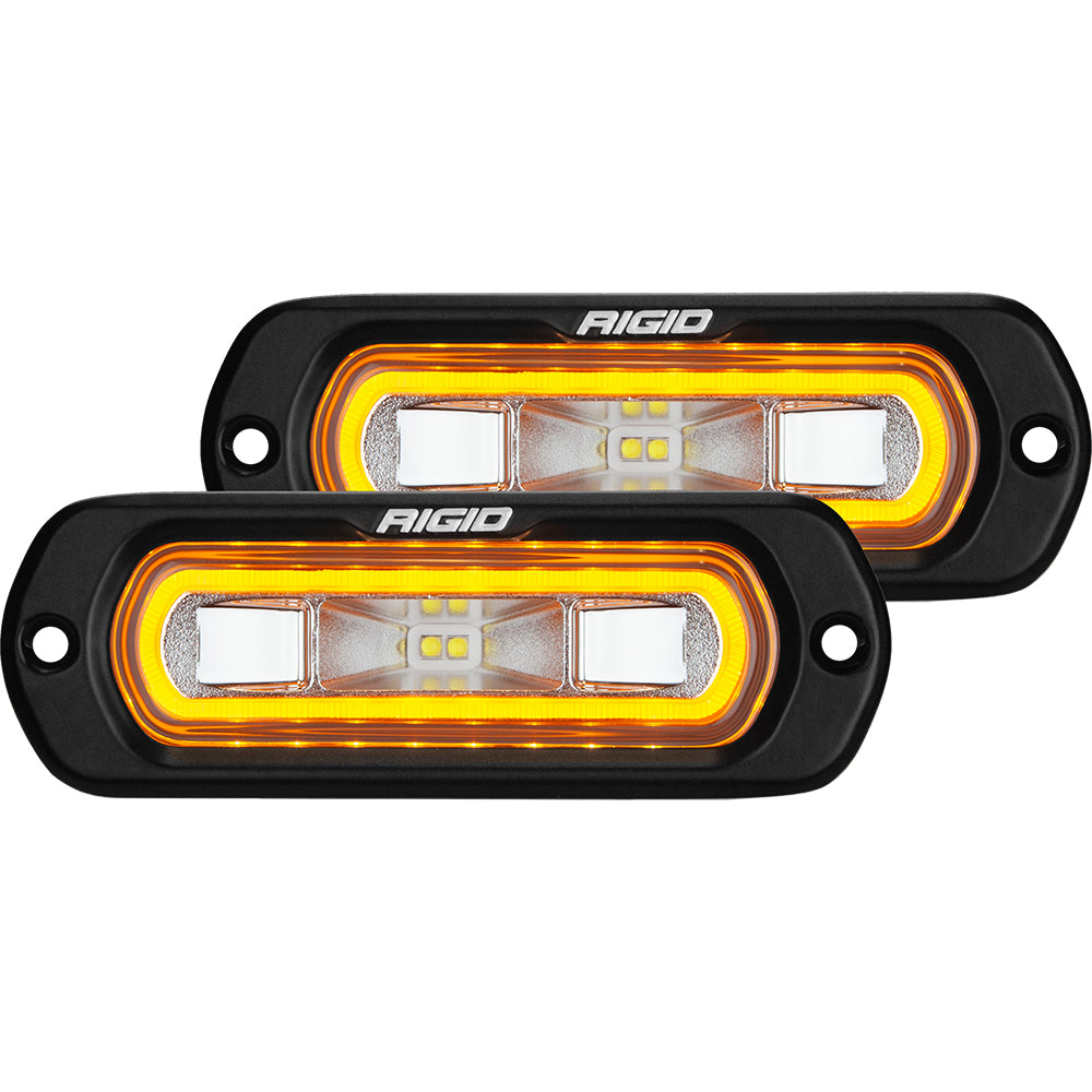 RIGID Industries SRL Series Flush Mount Spreader Light  Black Housing  Amber Halo