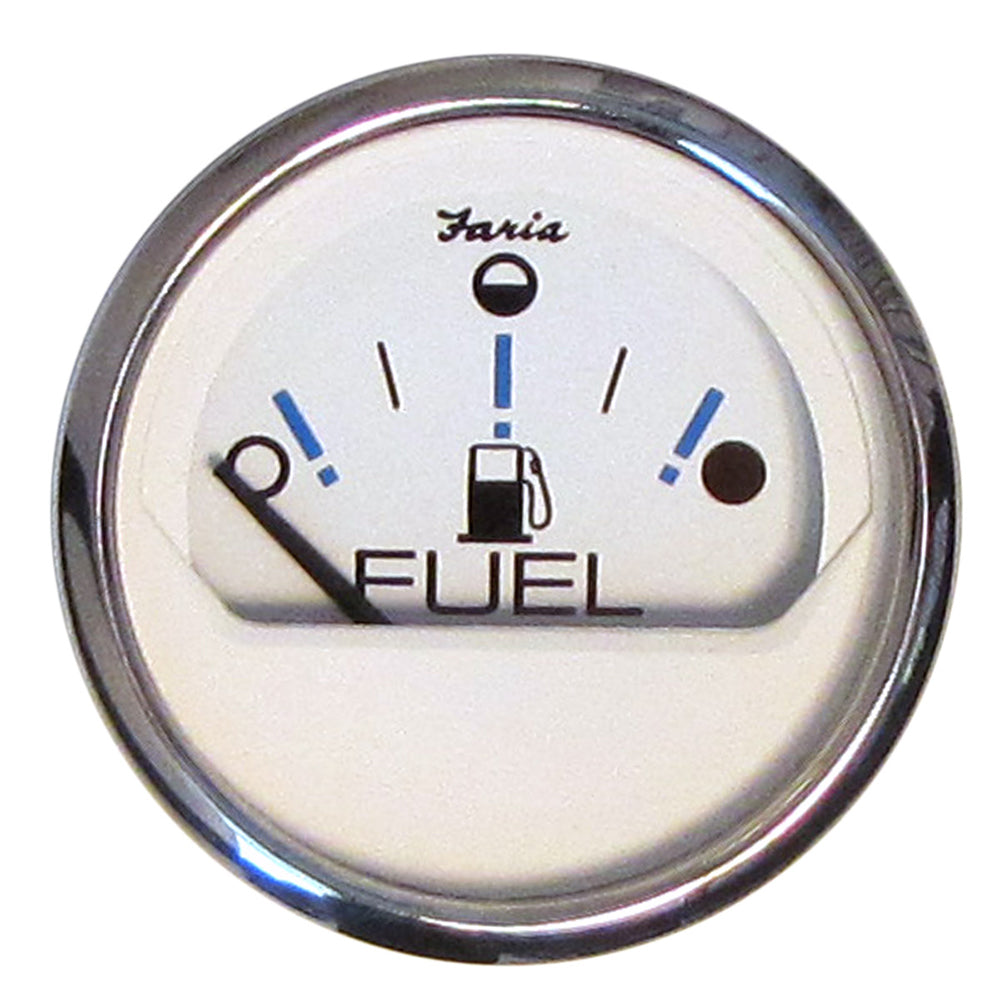 Faria Chesapeake White SS 2 Fuel Level Gauge  Metric E12F