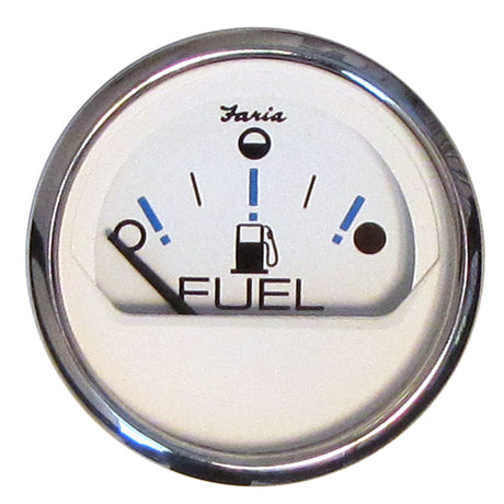 Faria Chesapeake White SS 2 Fuel Level Gauge  Metric E12F