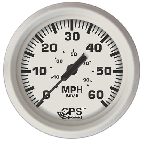 Faria Dress White 4 GPS Speedometer  60 MPH