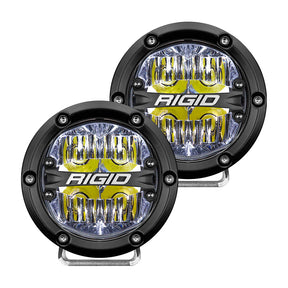 RIGID Industries 360Series 4 LED OffRoad Fog Light Drive Beam wWhite Backlight  Black Housing