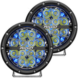 RIGID Industries 360Series 6 LED OffRoad Fog Light Drive Beam wBlue Backlight  Black Housing