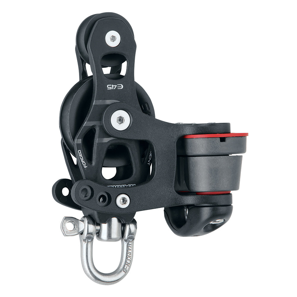 Harken 45mm Single Aluminum Element Fiddle Block wSwivel  150 Cam Cleat