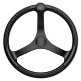Schmitt Marine Primus Wheel 135 Black 34 Tapered Shaft wKnob Finger Grips  Black Powder Coat