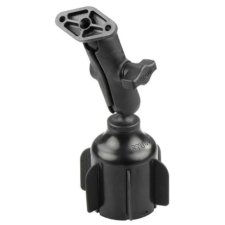 RAM Mount RAM Stubby Cup Holder Mount wDiamond Plate