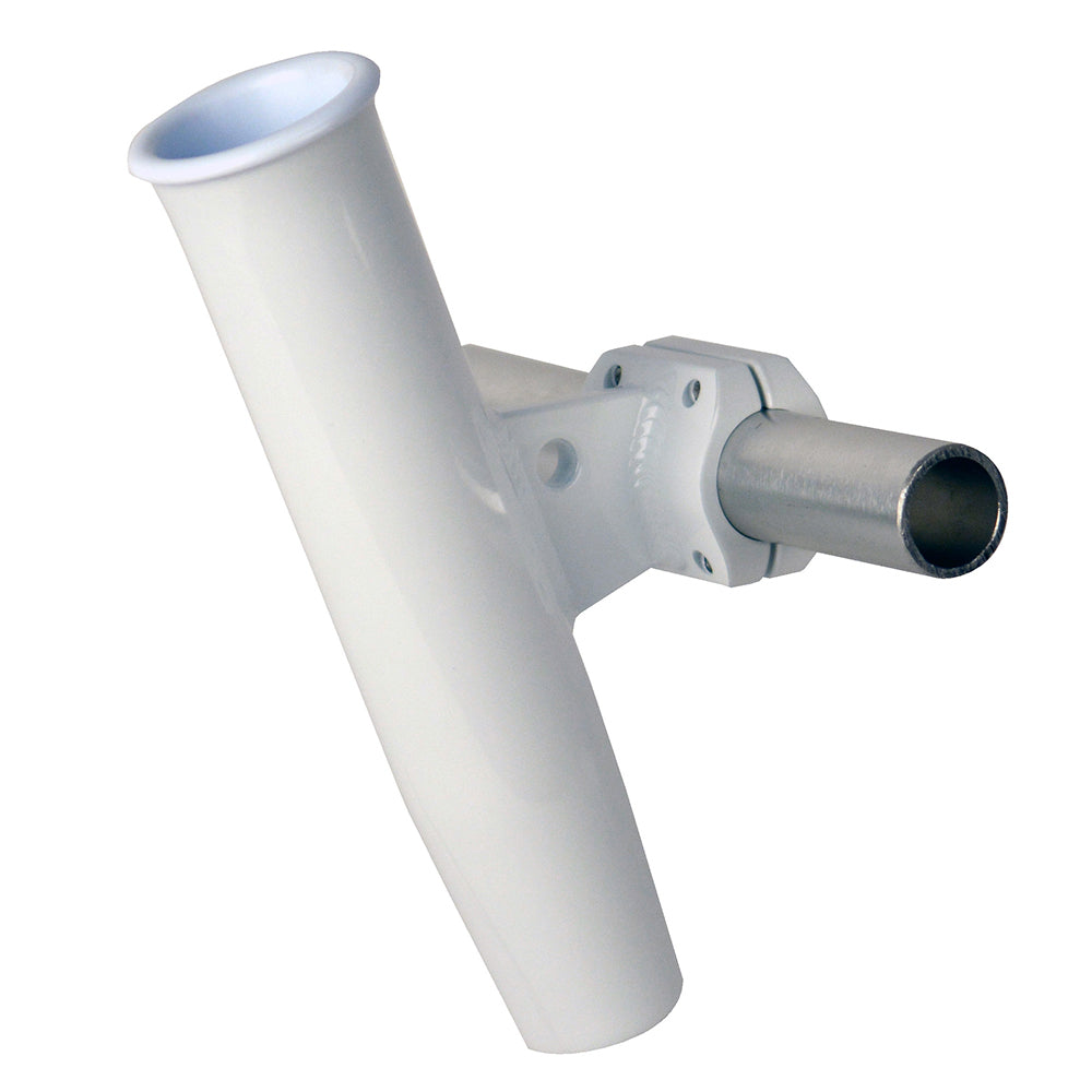 C E Smith Aluminum Horizontal ClampOn Rod Holder 1516 OD White  Powdercoat wSleeve