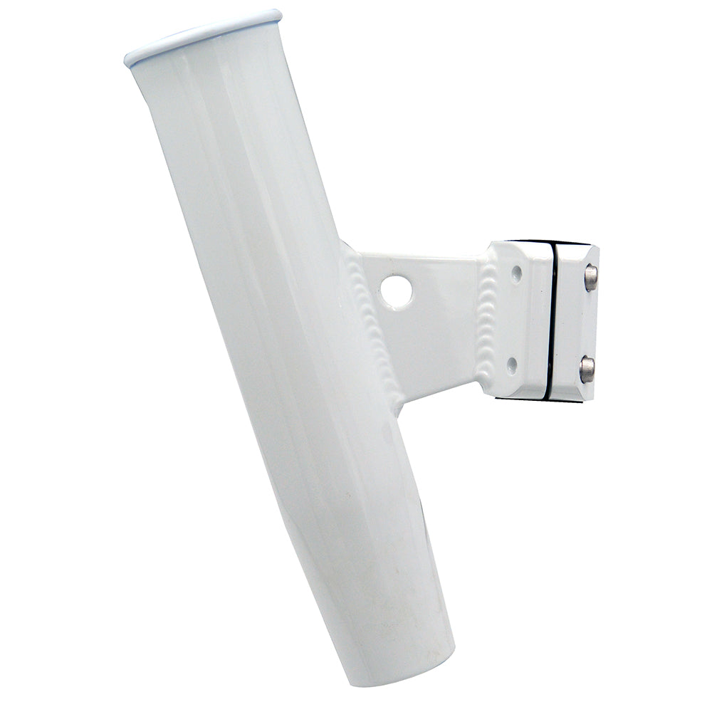 CE Smith Aluminum Vertical ClampOn Rod Holder 1516 OD White Powdercoat wSleeve