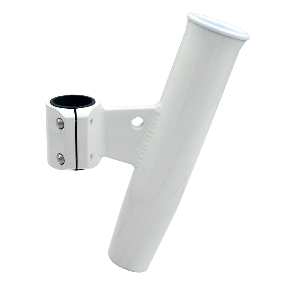 CE Smith Aluminum Vertical ClampOn Rod Holder 123 OD White Powdercoat wSleeve
