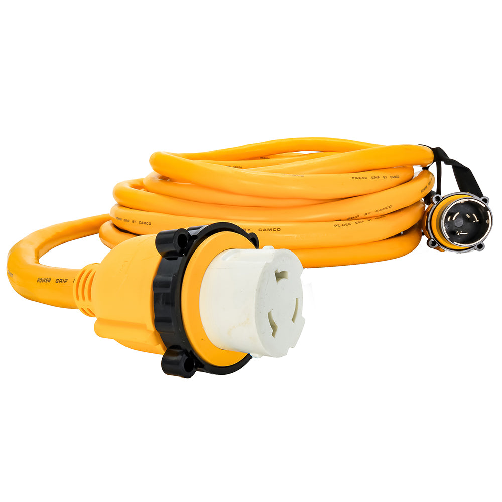 Camco 50 Amp Power Grip Marine Extension Cord  50 MLockingFLocking Adapter