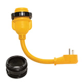 Camco PowerGrip Locking Adapter  15A125V Male to 30A125V Female Locking
