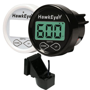 Hawkeye DepthTrax InDash Digital Depth  Temp Gauge  Transom Mount