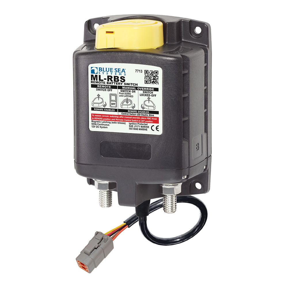 Blue Sea 7713100 MLRBS Remote Battery Switch wManual Control Auto Release  Deutsch Connector  12V