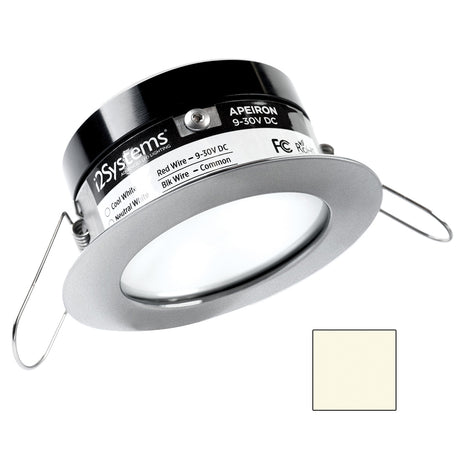 i2Systems Apeiron PRO A503  3W Spring Mount Light  Round  Neutral White  Brushed Nickel Finish