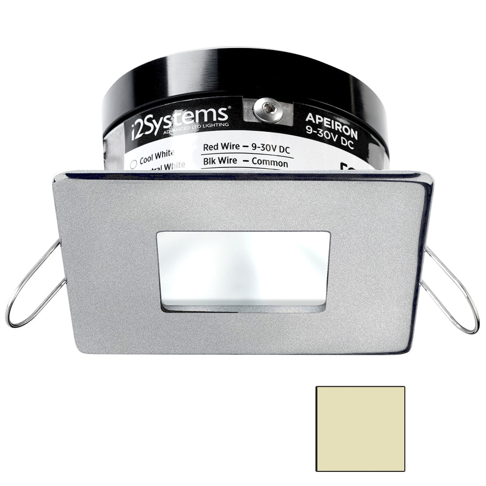 i2Systems Apeiron PRO A503  3W Spring Mount Light  SquareSquare  Warm White  Brushed Nickel Finish