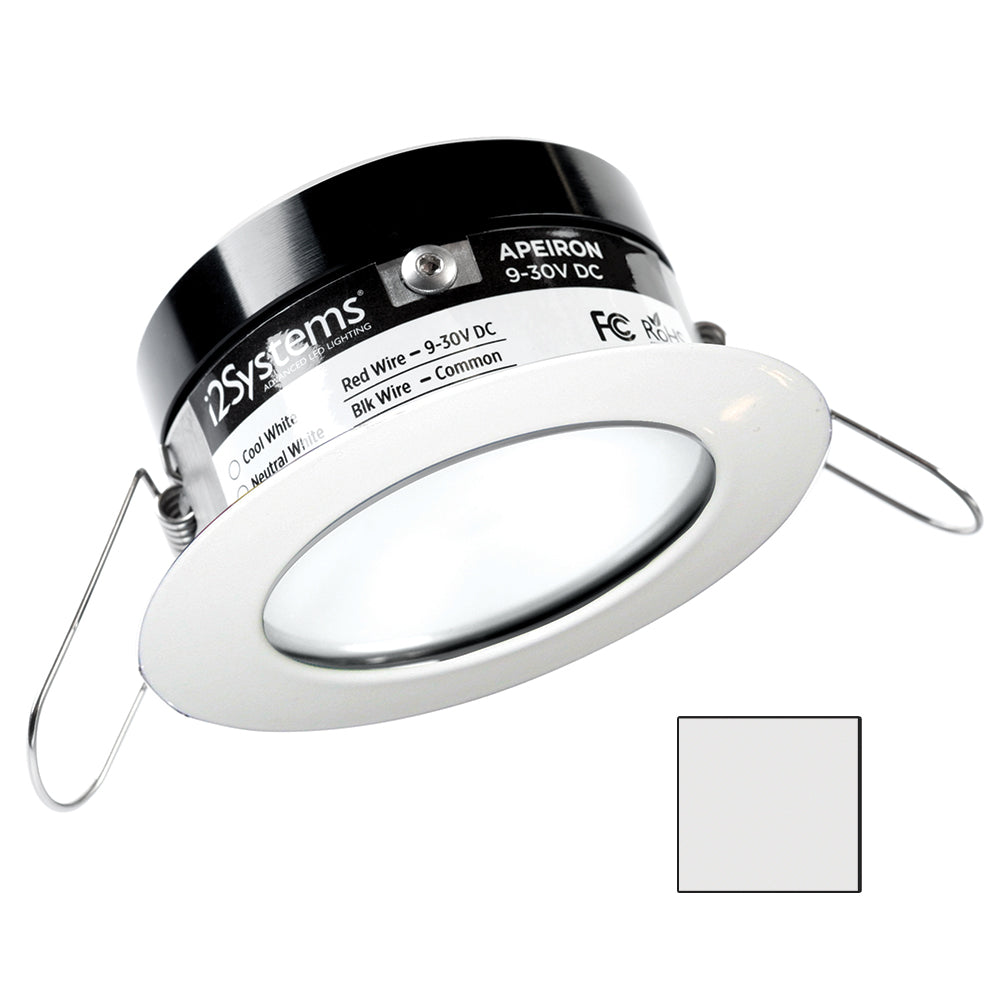 i2Systems Apeiron PRO A503  3W Spring Mount Light  Round  Cool White  White Finish