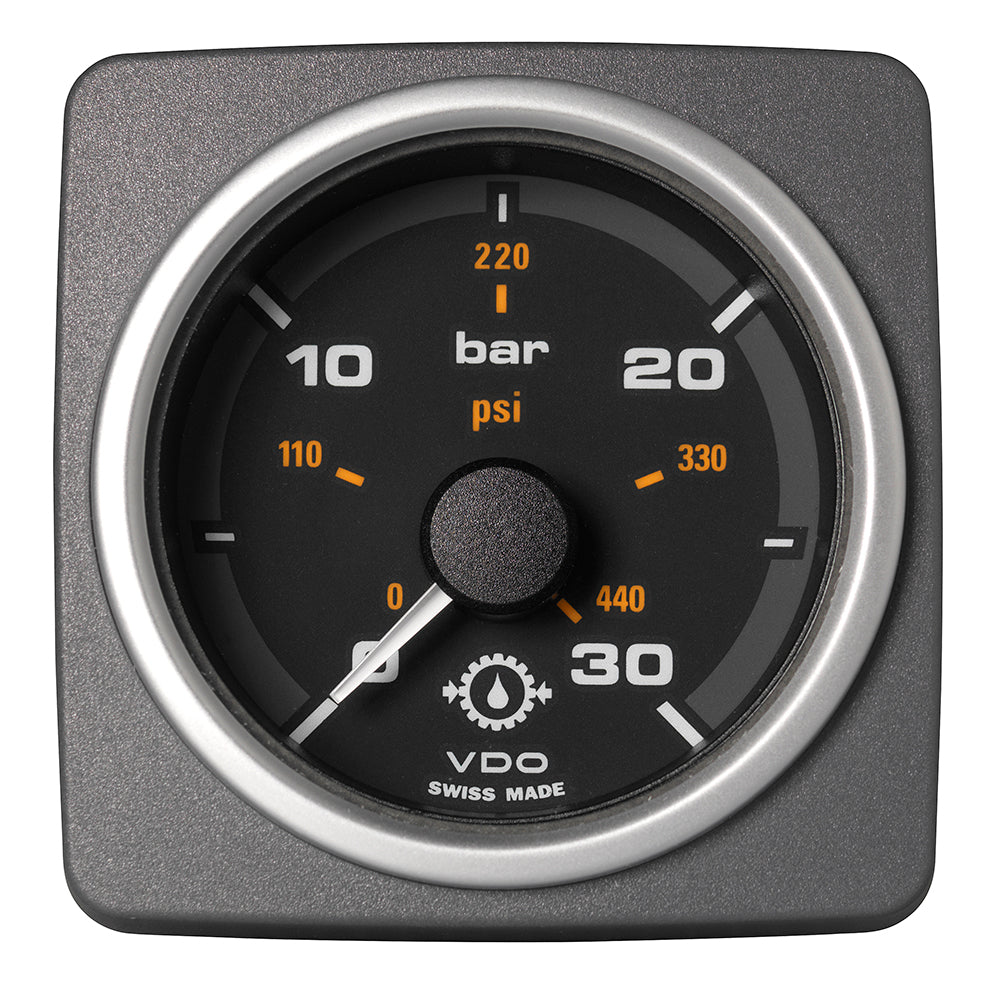Veratron 52 MM 2116 AcquaLink Transmission Oil Pressure 30 Bar440 PSI  Black Dial  Bezel