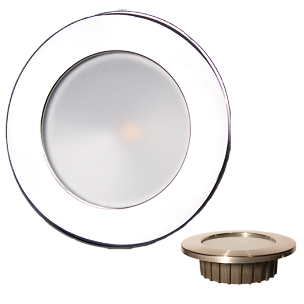 Lunasea Gen3 Warm White RGBW Full Color 35 IP65 Recessed Light wPolished Stainless Steel Bezel  12VDC