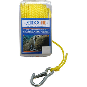 SeaDog Poly Pro Anchor Line wSnap  14 x 50  Yellow