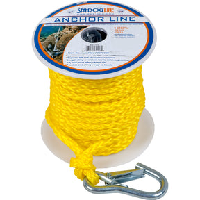 SeaDog Poly Pro Anchor Line wSnap  38 x 75  Yellow