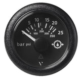 Veratron 52MM 2116 ViewLine Transmission Oil Pressure 25 Bar350 PSI  Black Dial  Round Bezel