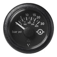 Veratron 52MM 2116 ViewLine Transmission Oil Pressure 30 Bar435 PSI  Black Dial  Round Bezel