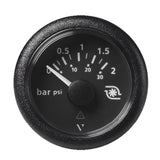 Veratron 52MM 2116 ViewLine Boost Pressure Gauge 2 Bar30 PSI  Black Dial  Round Bezel