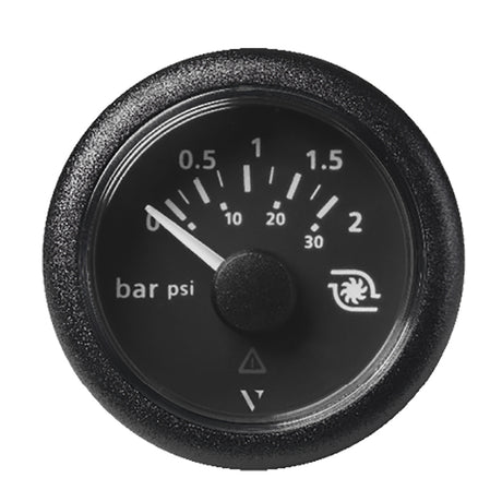 Veratron 52MM 2116 ViewLine Boost Pressure Gauge 2 Bar30 PSI  Black Dial  Round Bezel