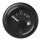 Veratron 52MM 2116 ViewLine Fuel Level Gauge EmptyFull  240335 OHM  Black Dial  Round Bezel