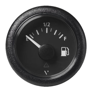 Veratron 52MM 2116 ViewLine Fuel Level Gauge EmptyFull  240335 OHM  Black Dial  Round Bezel