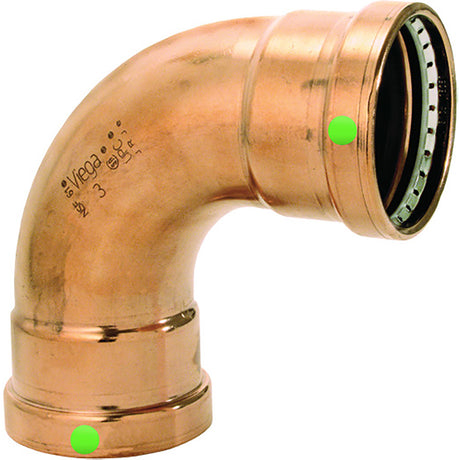 Viega ProPress 212  90 Copper Elbow  Double Press Connection  Smart Connect Technology