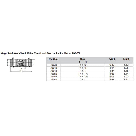 Viega ProPress 2 Zero Lead Check Valve  Double Press Connection  Smart Connect Technology