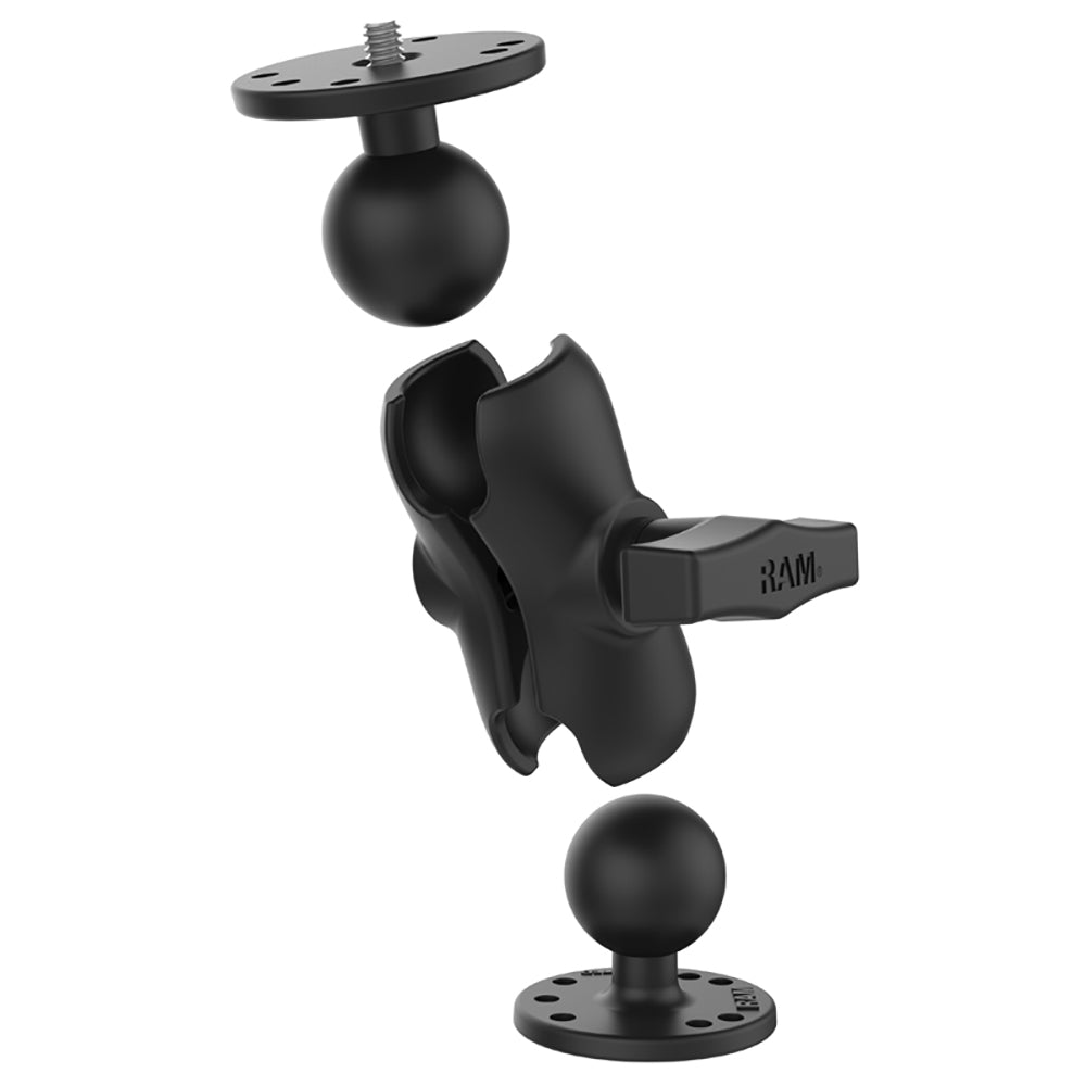 RAM Mount RAM Double Ball Mount w1420 Male Thread  Short Arm