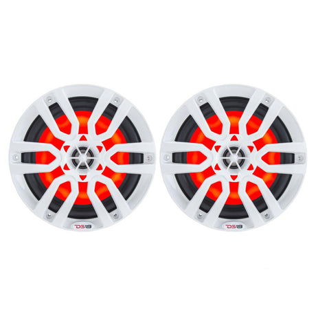 DS18 HYDRO 65 2Way Marine Speakers wRGB LED Lights 300W  White