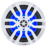 DS18 HYDRO 8 2Way Marine Speakers wRGB LED Lights 375W  White