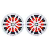 DS18 HYDRO 8 2Way Marine Speakers wRGB LED Lights 375W  White