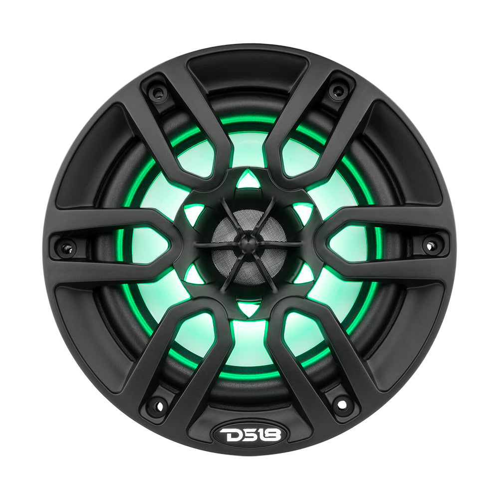 DS18 HYDRO 65 2Way Marine Speakers wRBG LED Lights 300W  Matte Black