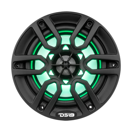DS18 HYDRO 65 2Way Marine Speakers wRBG LED Lights 300W  Matte Black