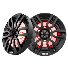 DS18 HYDRO 65 2Way Marine Speakers wRBG LED Lights 300W  Matte Black