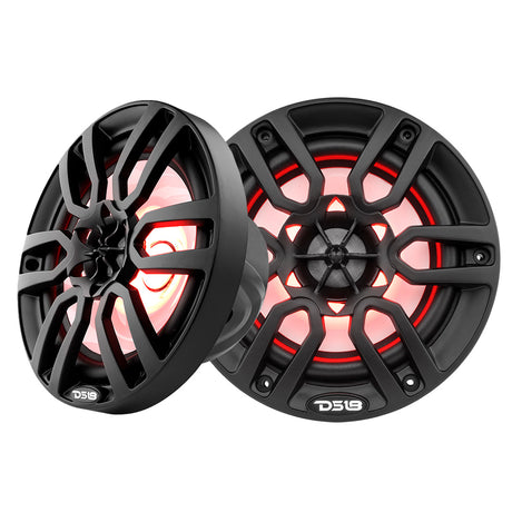 DS18 HYDRO 65 2Way Marine Speakers wRBG LED Lights 300W  Matte Black