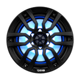 DS18 HYDRO 8 2Way Marine Speakers wRGB LED Lights 375W  Matte Black