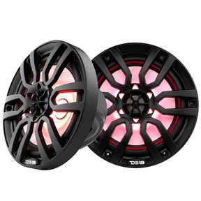DS18 HYDRO 8 2Way Marine Speakers wRGB LED Lights 375W  Matte Black