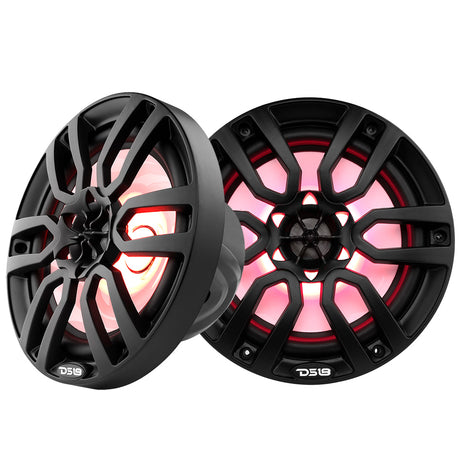 DS18 HYDRO 8 2Way Marine Speakers wRGB LED Lights 375W  Matte Black