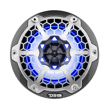 DS18 HYDRO 65 2Way Marine Speakers wRGB LED Lights 300W  Black Carbon Fiber